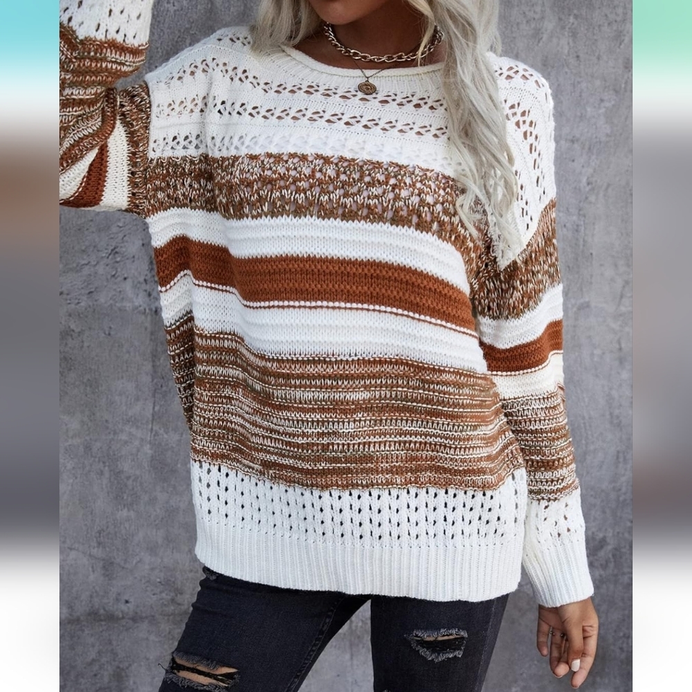 Women's Colorblock Striped Knit Sweater